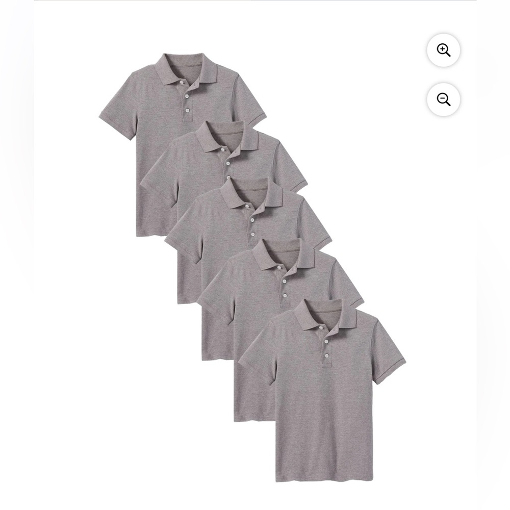 5 School Uniform Gray Polo Shirt Sz 18